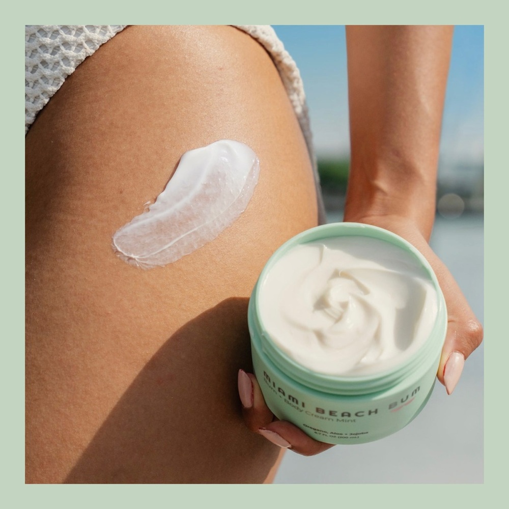 New/Sealed Miami Beach Bum Mint Oregano & Pearl Infused Bum & Body Cream